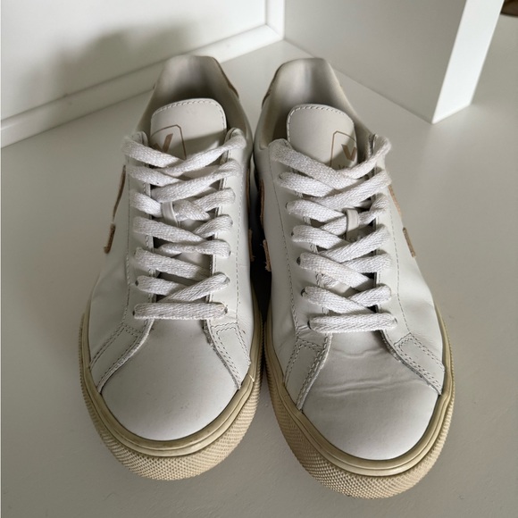 Veja Cream and Tan Sneakers - Picture 5 of 15